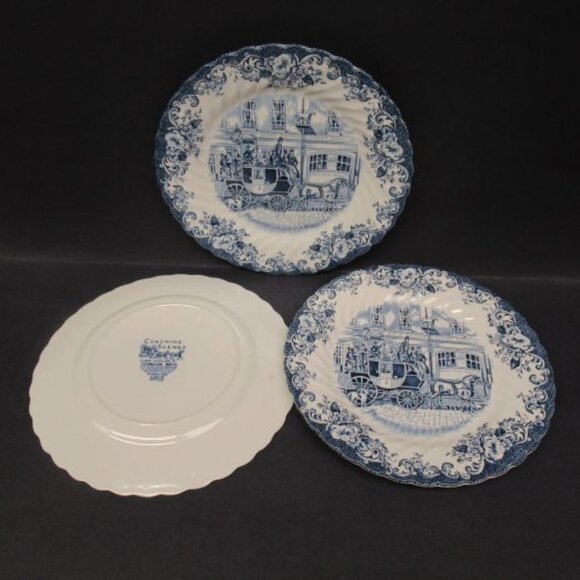 3 - Johnson Brothers England COACHING SCENES Blue 7 7/8 Inch Salad Plates - Picture 4 of 4
